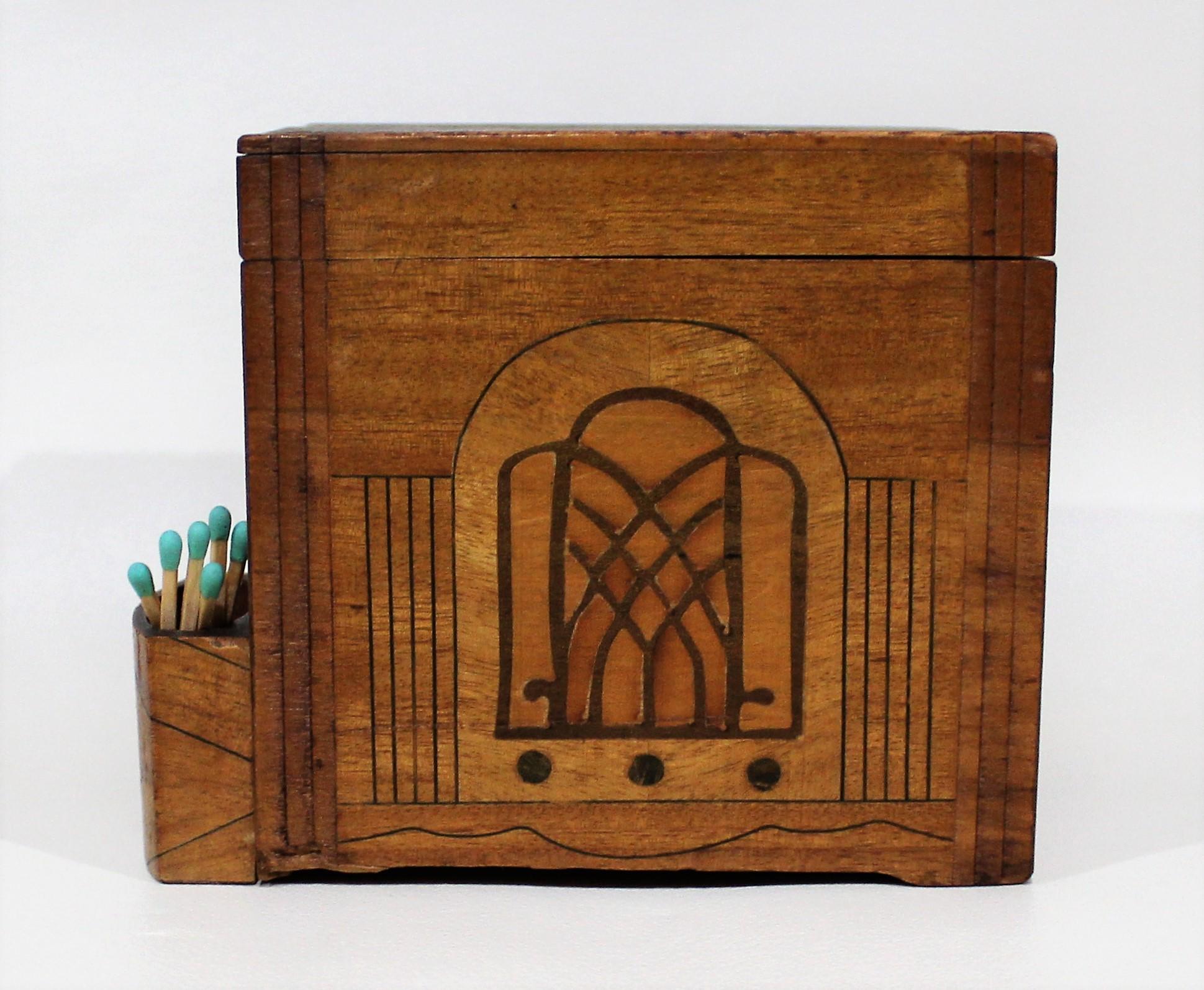 Mechanical Cigarette Dispenser Box with Marquetry Inlay 7