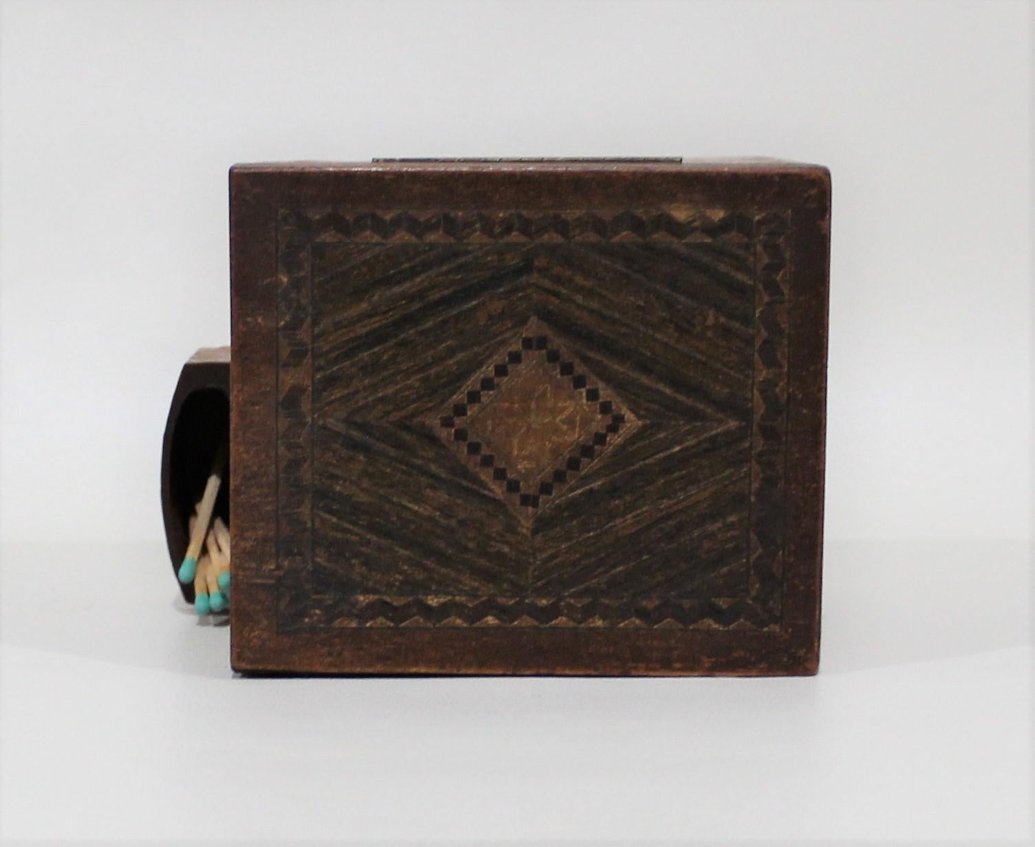 Mechanical Cigarette Dispenser Box with Marquetry Inlay 8