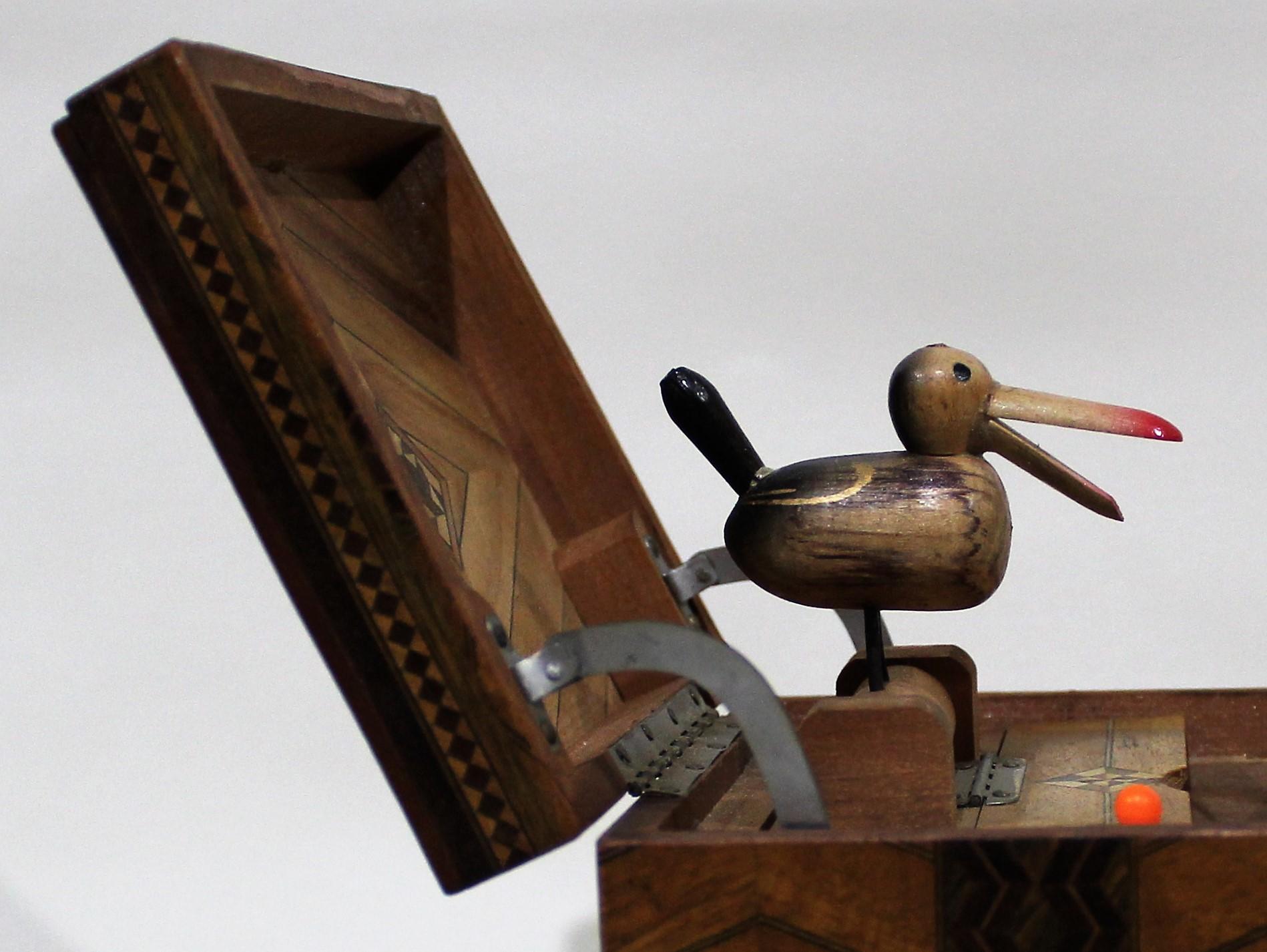 Mechanical Cigarette Dispenser Box with Marquetry Inlay 11