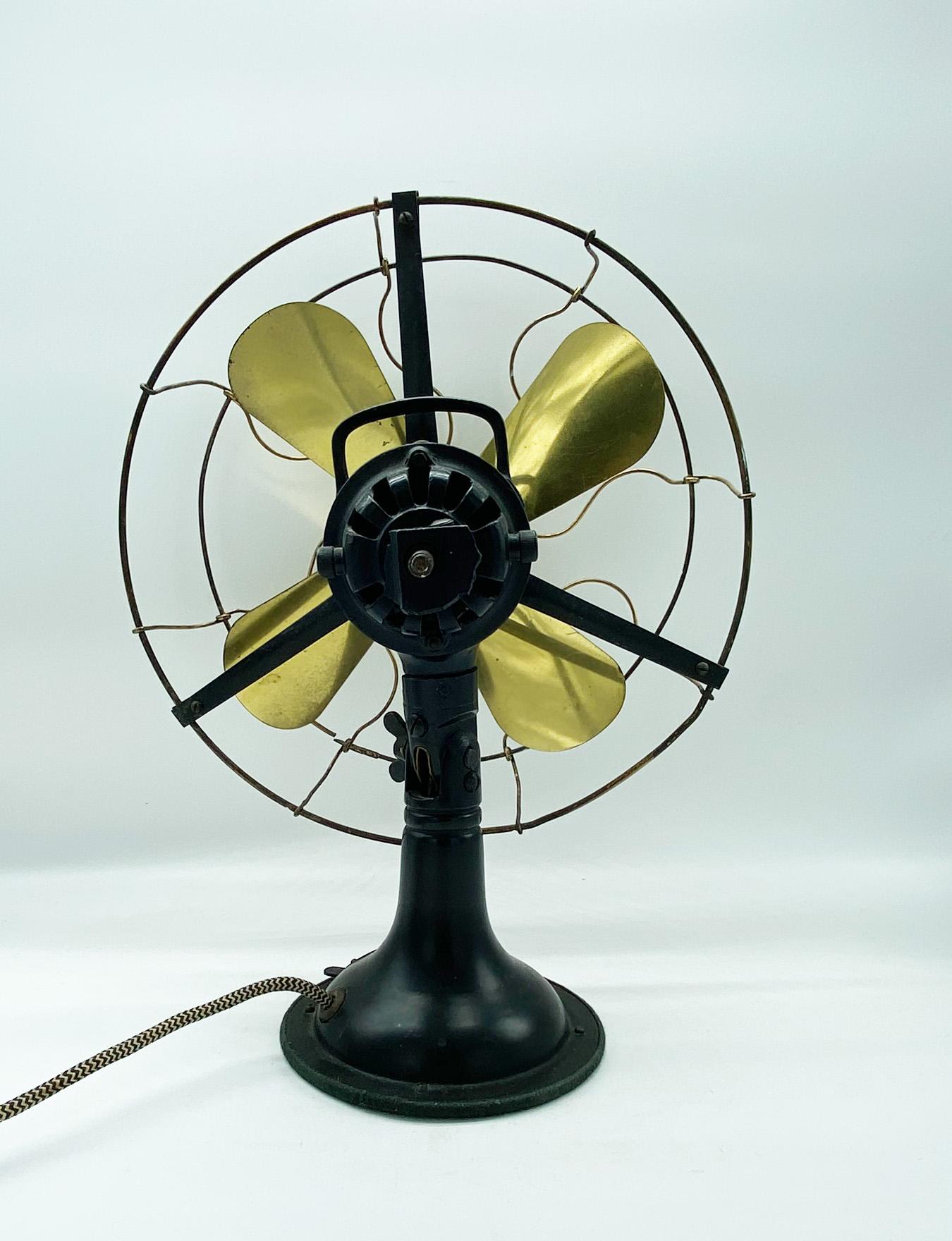 Metal Mechanical Fan Mod.NOVU2 Design Peter Beheren for A&G, 1910