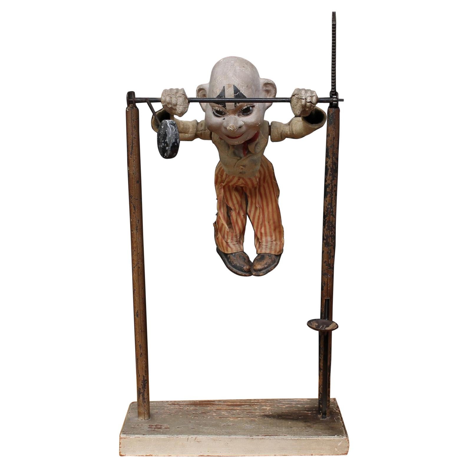 Mechanical Hand-Crank Acrobatic Clown, c.1895-1910