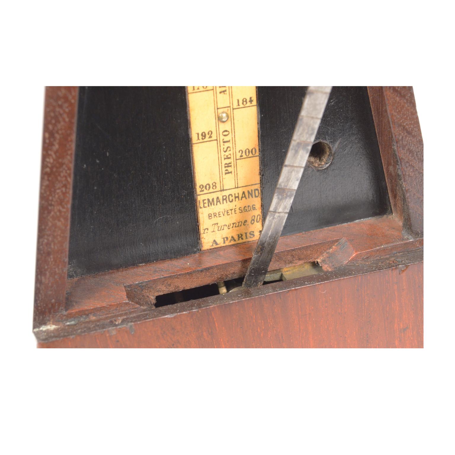 Early 20th Century Mechanical Metronome by the Maison Lemarchand Paris Early 1900s Oak Wood