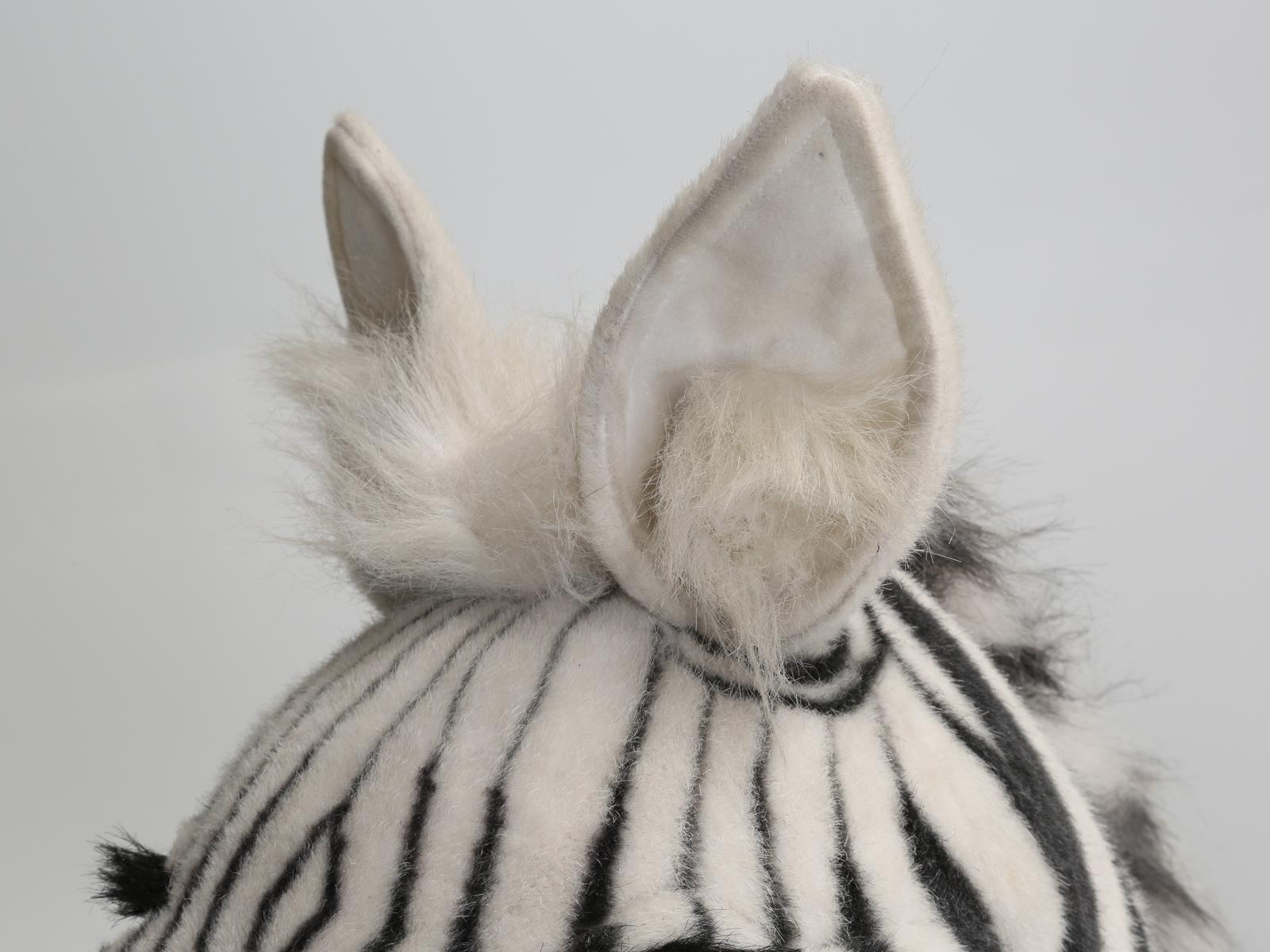 Acrylic Mechanical or Animated Huge Stuffed Zebra, by Hansa and Four Feet High For Sale