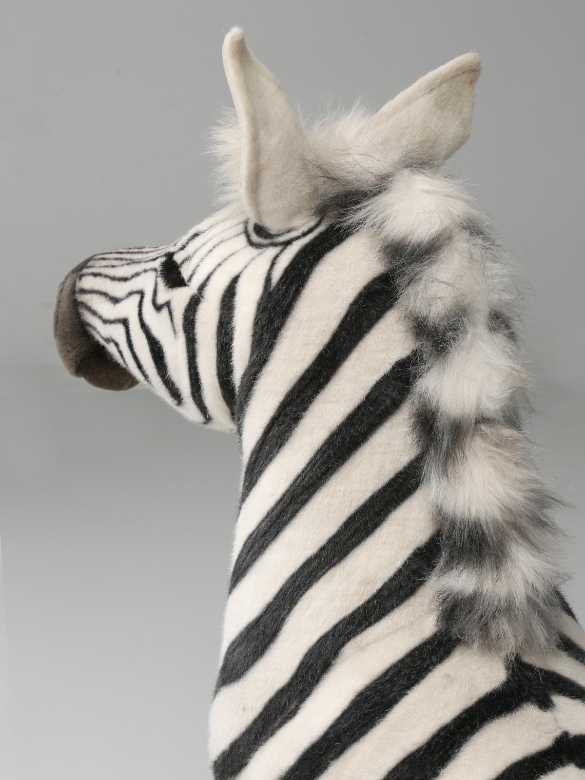 Mechanical or Animated Huge Stuffed Zebra, by Hansa and Four Feet High For Sale 1