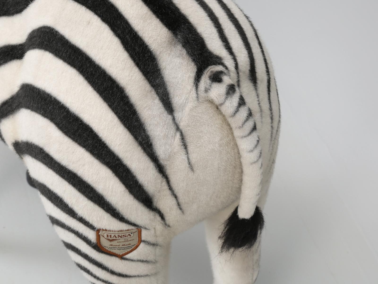 Mechanical or Animated Huge Stuffed Zebra, by Hansa and Four Feet High For Sale 6