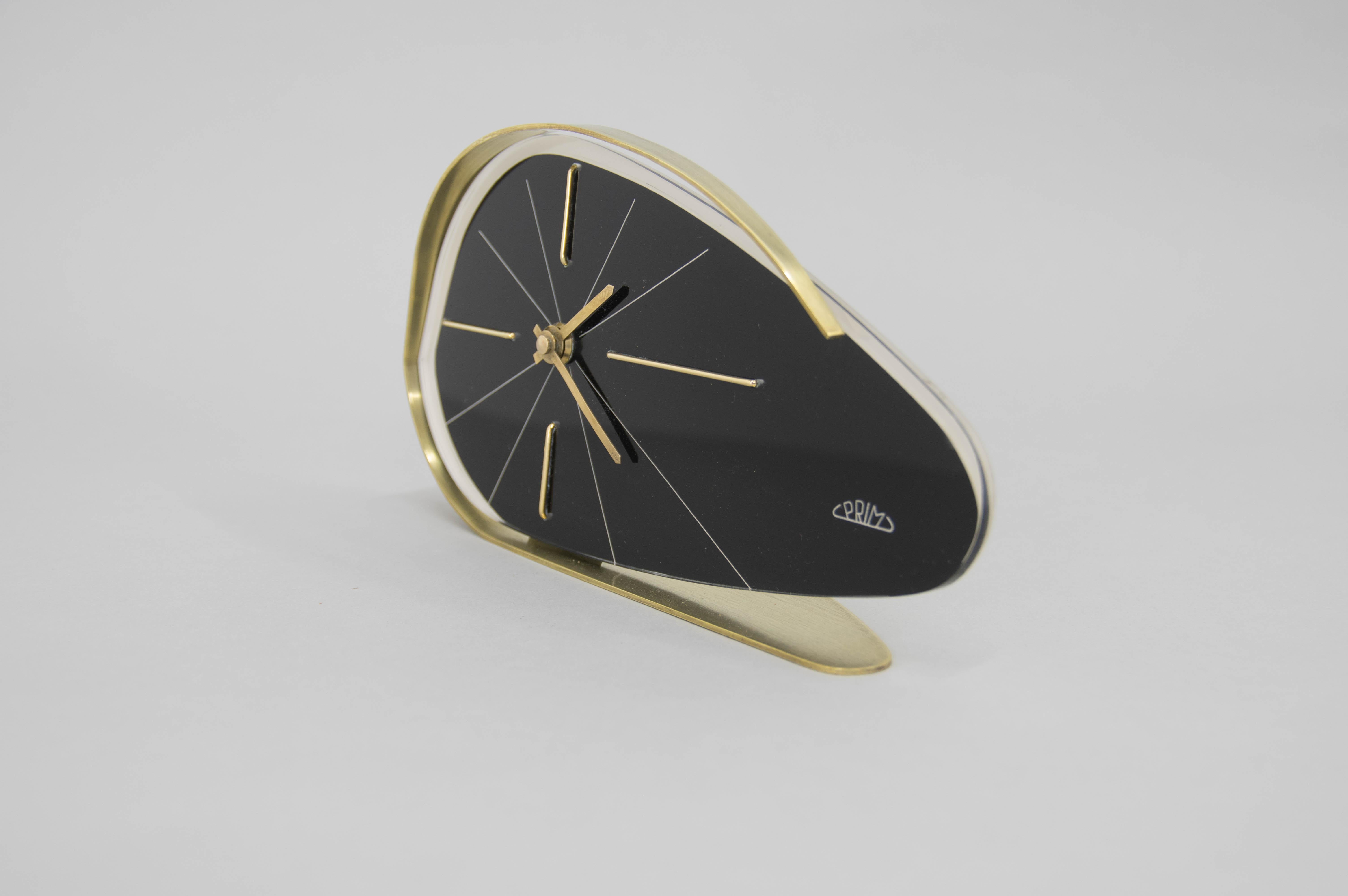 Mid-20th Century Mechanical Table Clock by PRIM, 1960s
