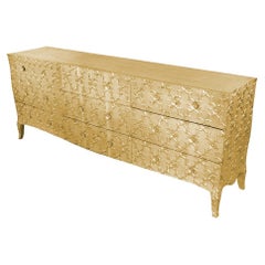 Med. Hammered Brass Fleur de Lis Sideboard – Louise 9-Drawer Dresser
