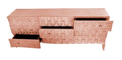 Med. Hammered Copper Fleur de Lis Dresser – Louise 9-Drawer, Paul Mathieu