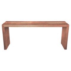 Méd. Table de canapé en cuivre martelé - Minimal Rectangular Console Table, Handmade