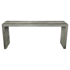 Méd. Table console en bronze blanc martelé - Minimal Parsons, Alison Spear