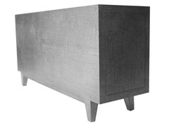 Med. Hammered White Bronze Floral Sideboard – Contemporary Carved Metal Credenza
