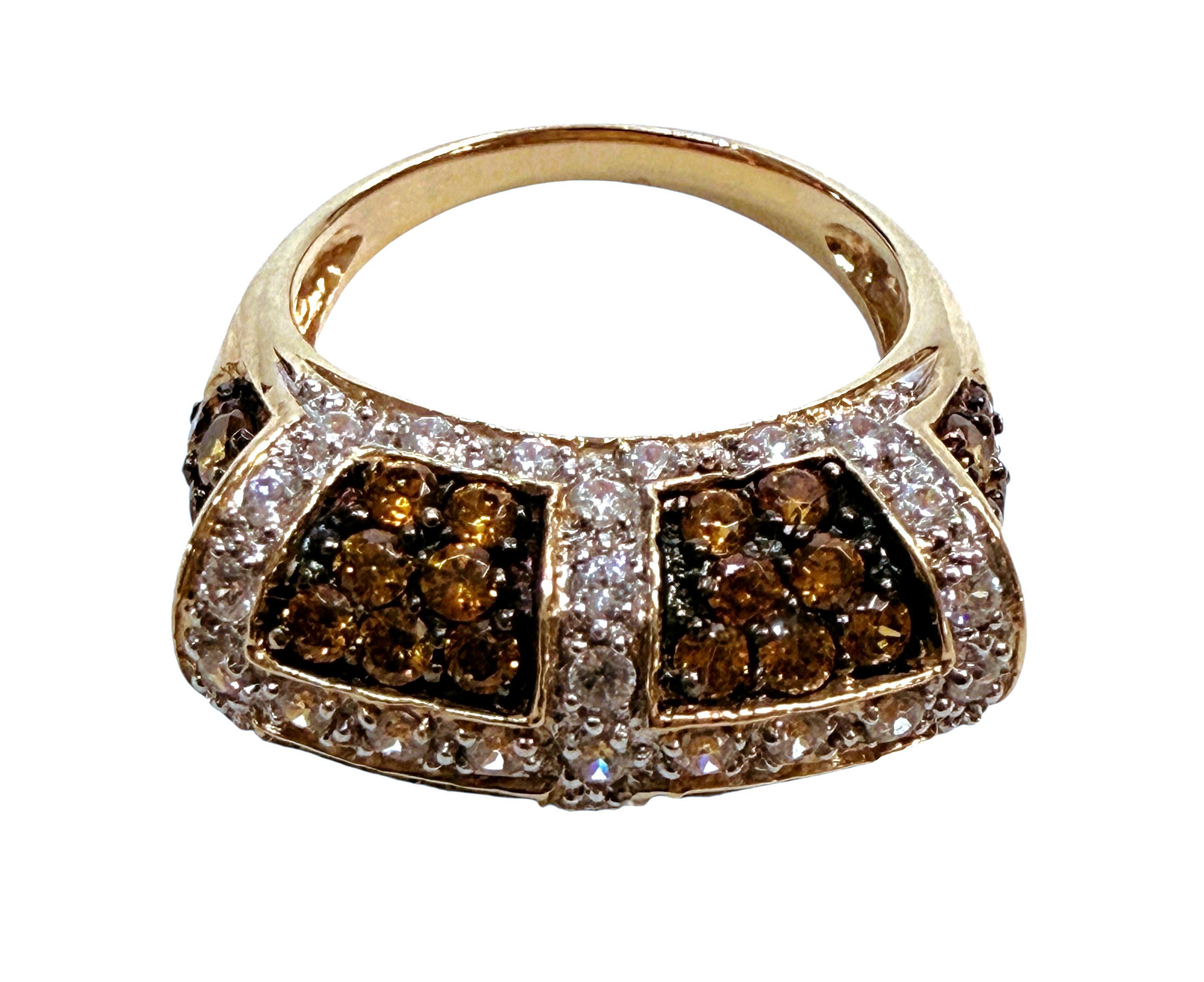 MEDA 14k Yellow Gold 1.26 Carat Citrine & 1.23 Carat Diamond Ring Size 5 For Sale 4