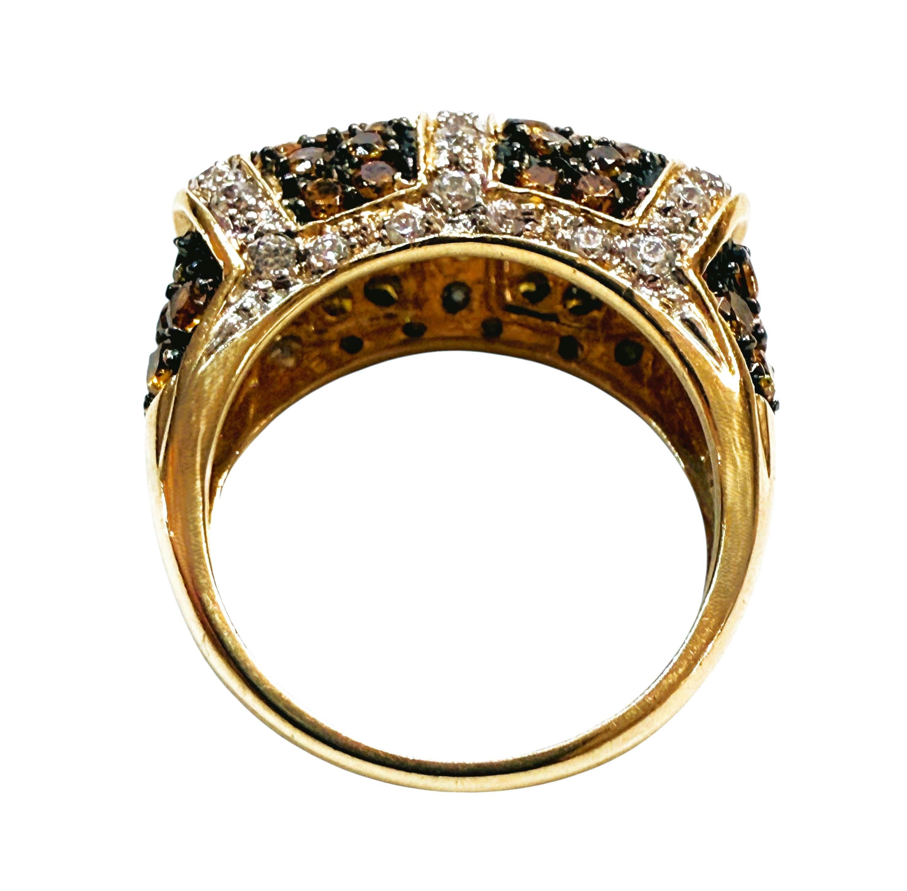Art Deco MEDA 14k Yellow Gold 1.26 Carat Citrine & 1.23 Carat Diamond Ring Size 5 For Sale