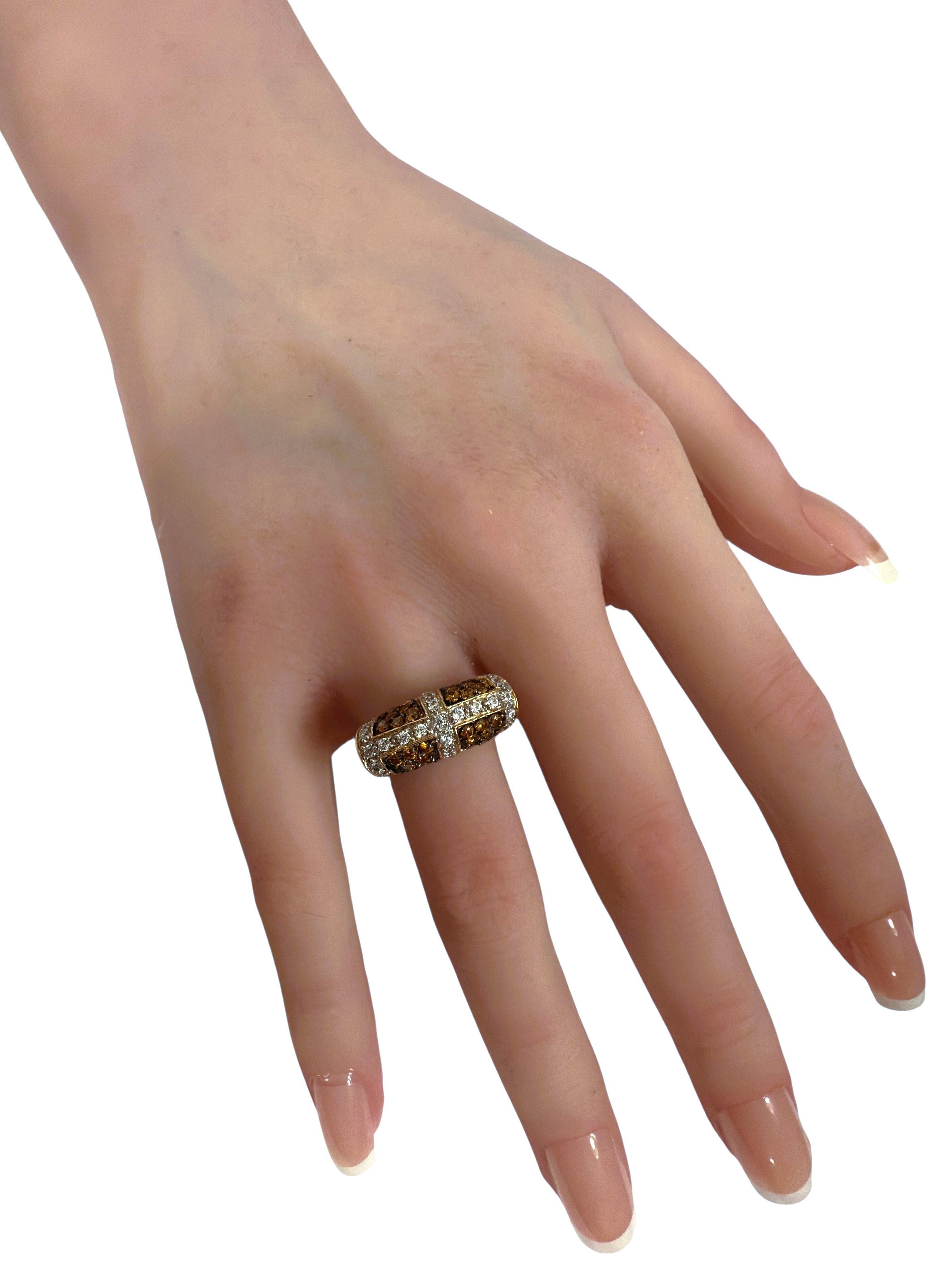 MEDA 14k Yellow Gold 1.26 Carat Citrine & 1.23 Carat Diamond Ring Size 5 In Excellent Condition For Sale In Eagan, MN