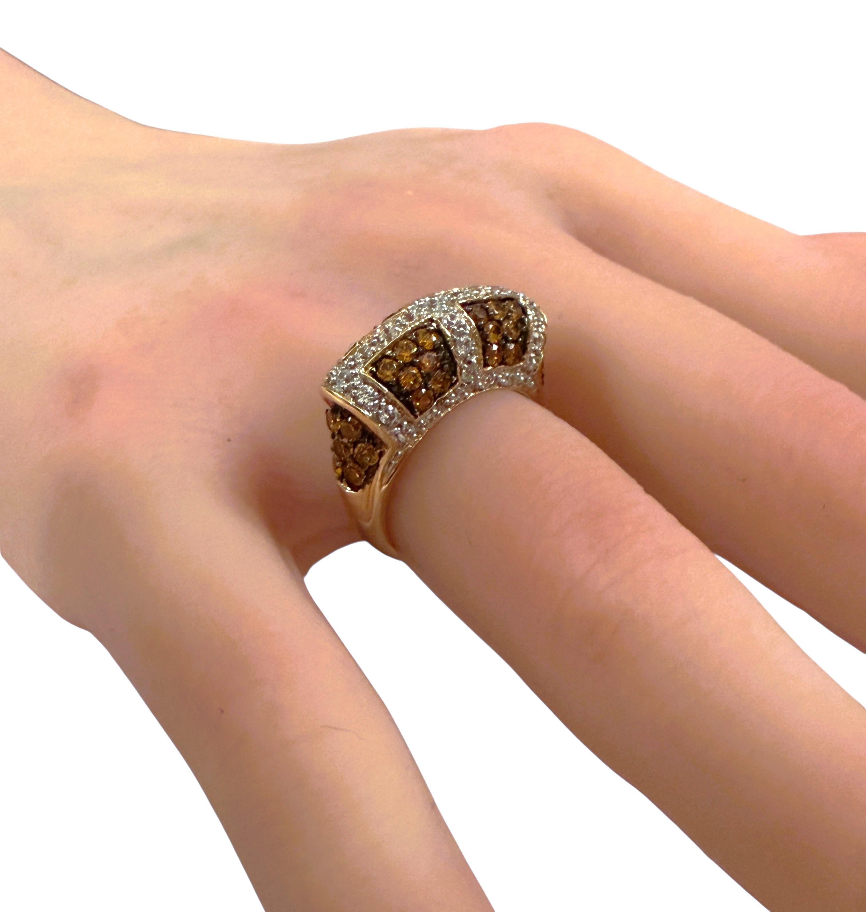Women's MEDA 14k Yellow Gold 1.26 Carat Citrine & 1.23 Carat Diamond Ring Size 5 For Sale