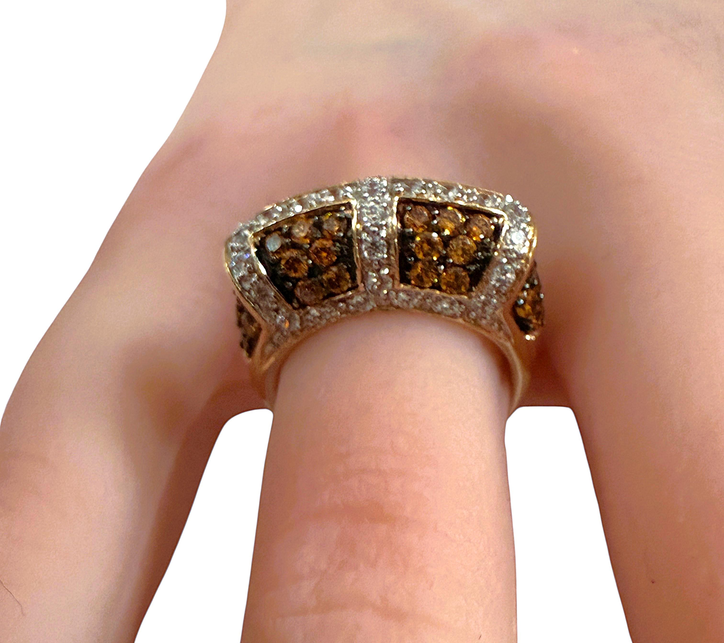 MEDA 14k Yellow Gold 1.26 Carat Citrine & 1.23 Carat Diamond Ring Size 5 For Sale 1
