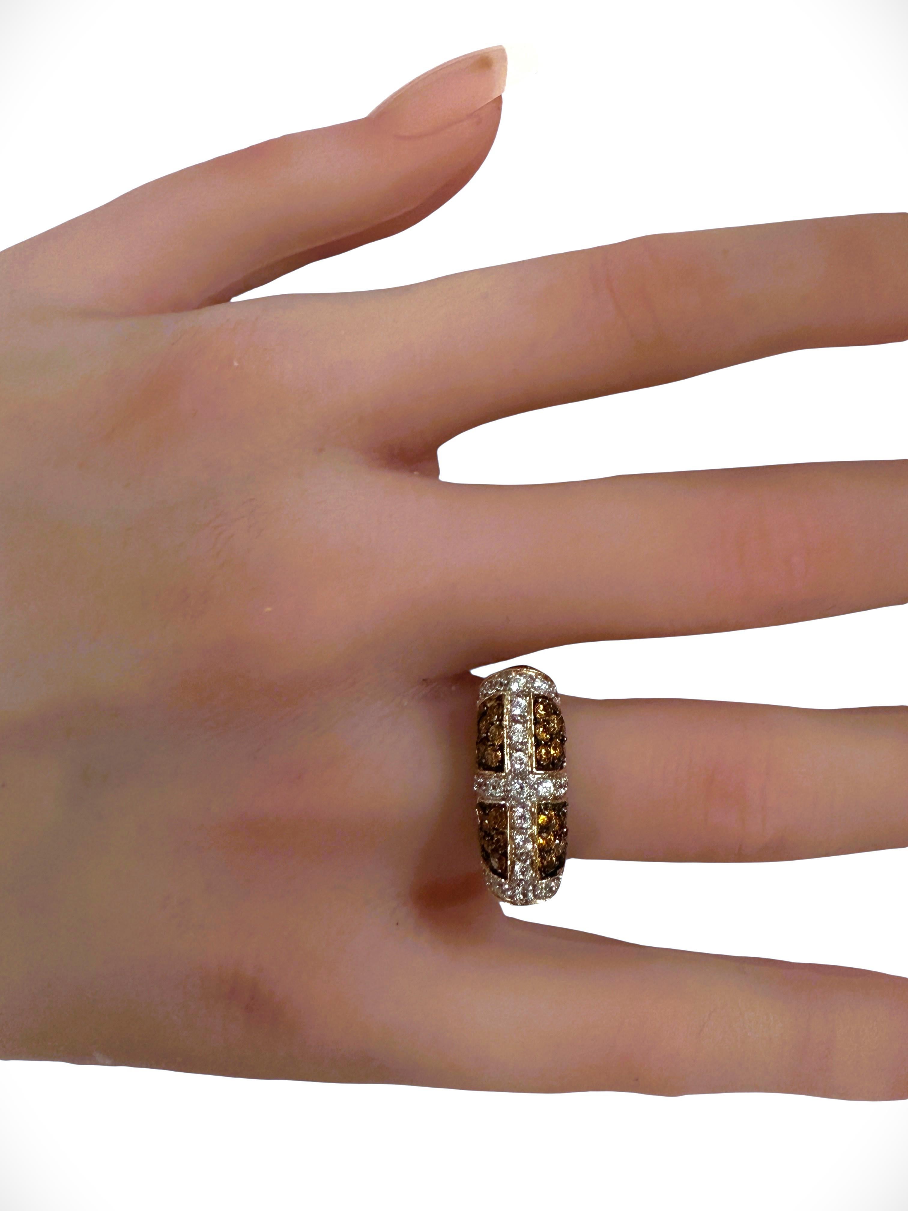 MEDA 14k Yellow Gold 1.26 Carat Citrine & 1.23 Carat Diamond Ring Size 5 For Sale 2