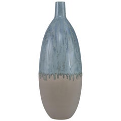 Meda Large Vase in Silvery Blue and Cream by CuratedKravet