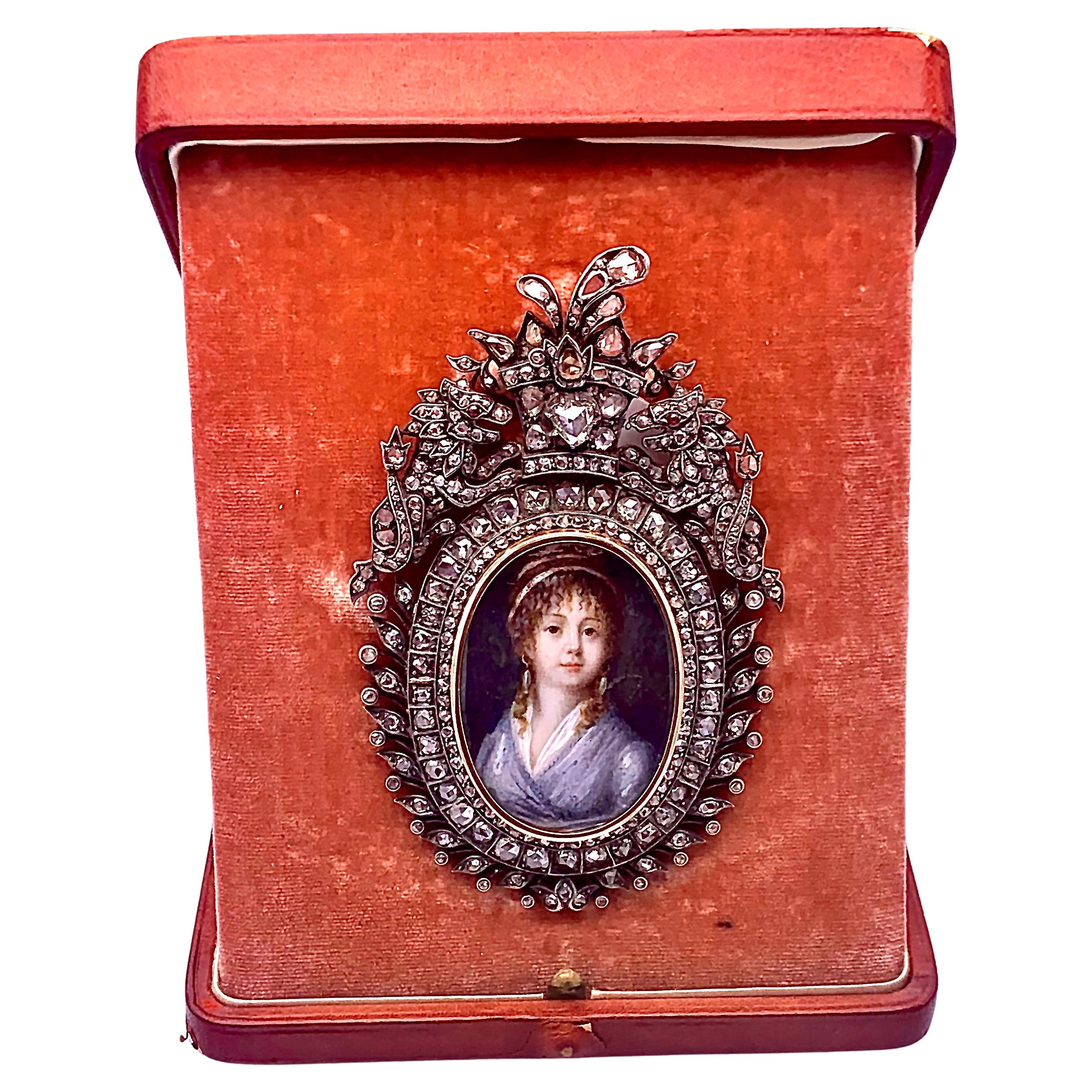 medaglione con miniatura in vendita