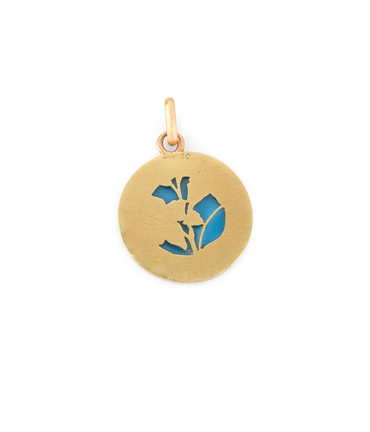 Médaille Art Nouveau en or et émail plique à jour Unisexe en vente