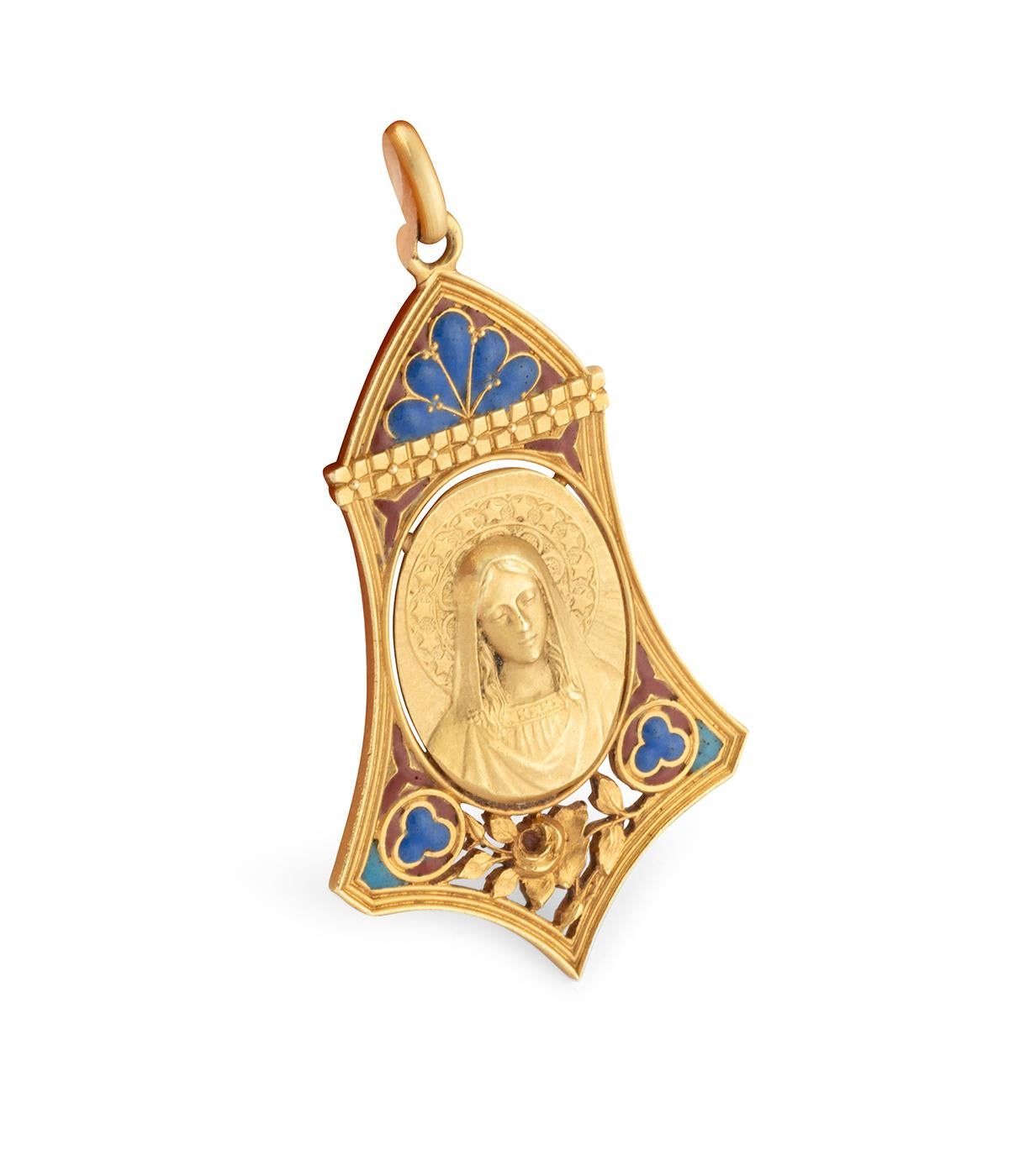 Medalla religiosa Art Nouveau firmada P.L.Dasset en Bueno estado para la venta en PARIS, FR