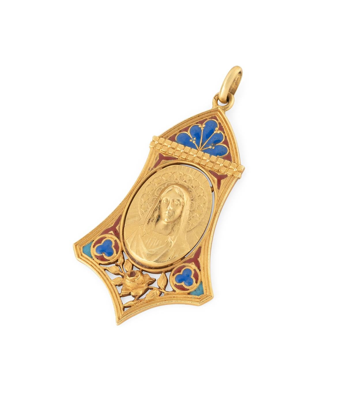 Medalla religiosa Art Nouveau firmada P.L.Dasset en venta 1