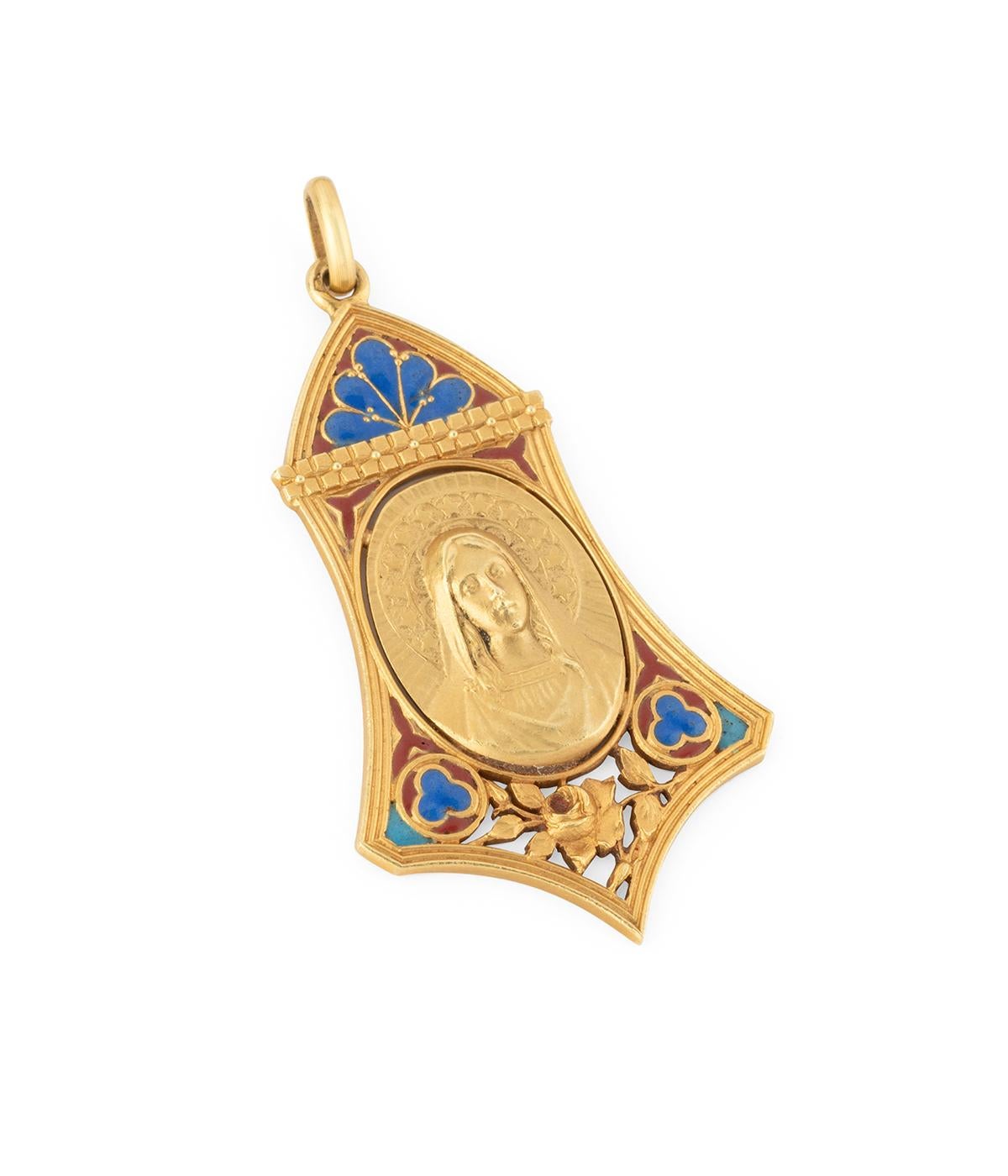 Medalla religiosa Art Nouveau firmada P.L.Dasset en venta 2
