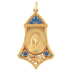 Antique Médaille religieuse Art Nouveau signée P.L.Dasset