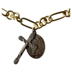 Collana a catena con medaglia Girocollo Vintage A. Silver Cross