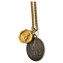 Medal Chain Necklace Virgin Mary