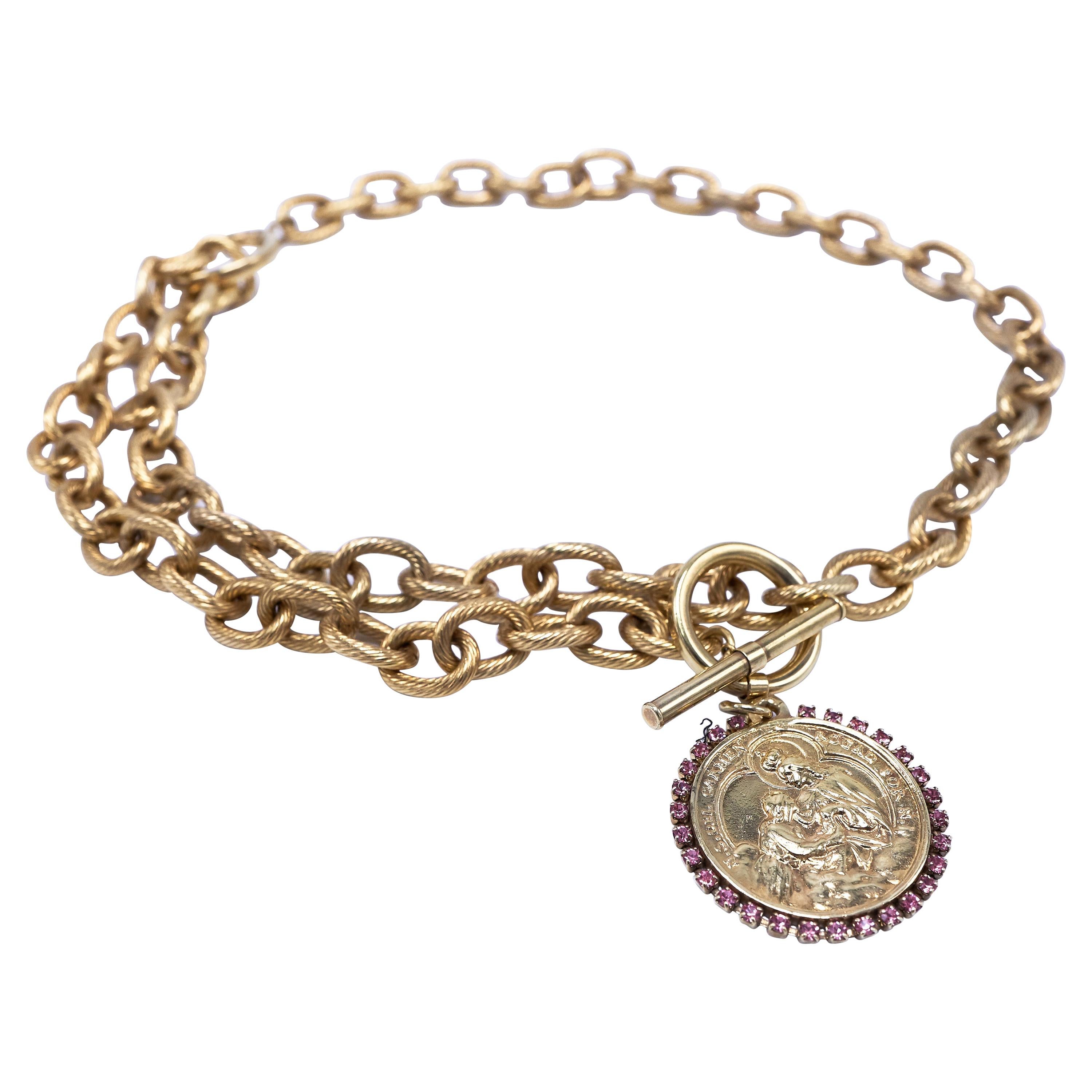 Medaille Choker Kette Halskette Jungfrau Maria Rosa Strass J Dauphin

J DAUPHIN Halskette 