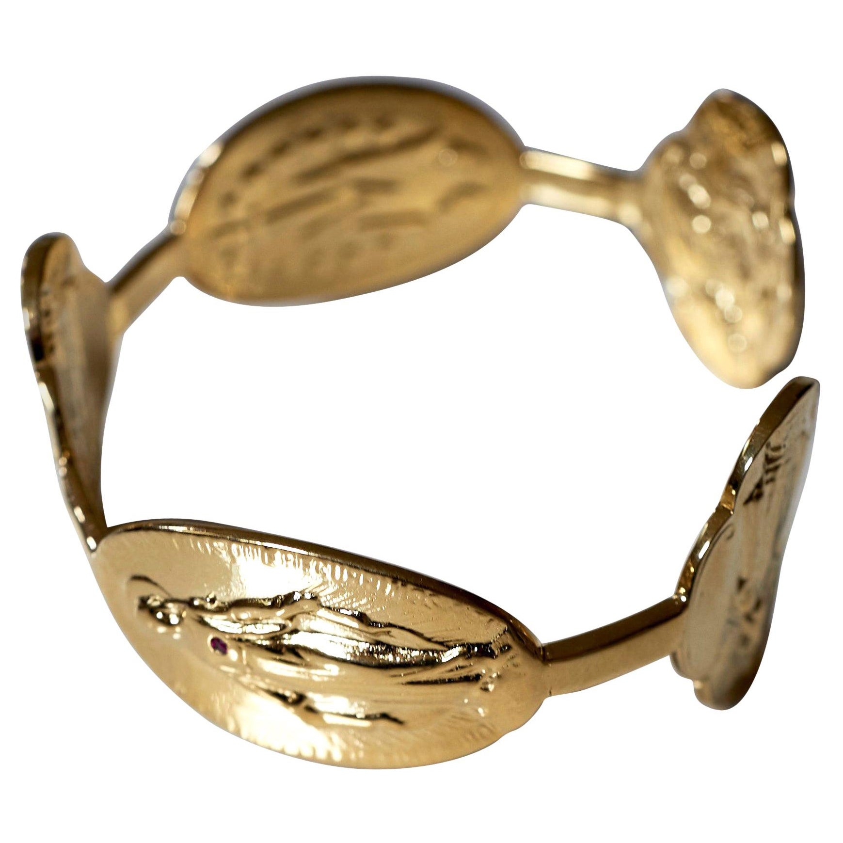Medal Cuff Mother Mary Ruby For Sale