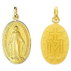 Medal Miraculous Virgin in Yellow Gold