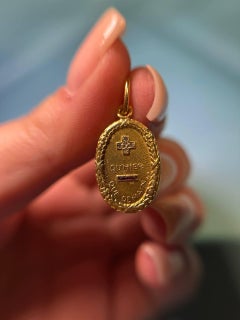 Medal of Love by A.Augis 18k Yellow Gold Antique