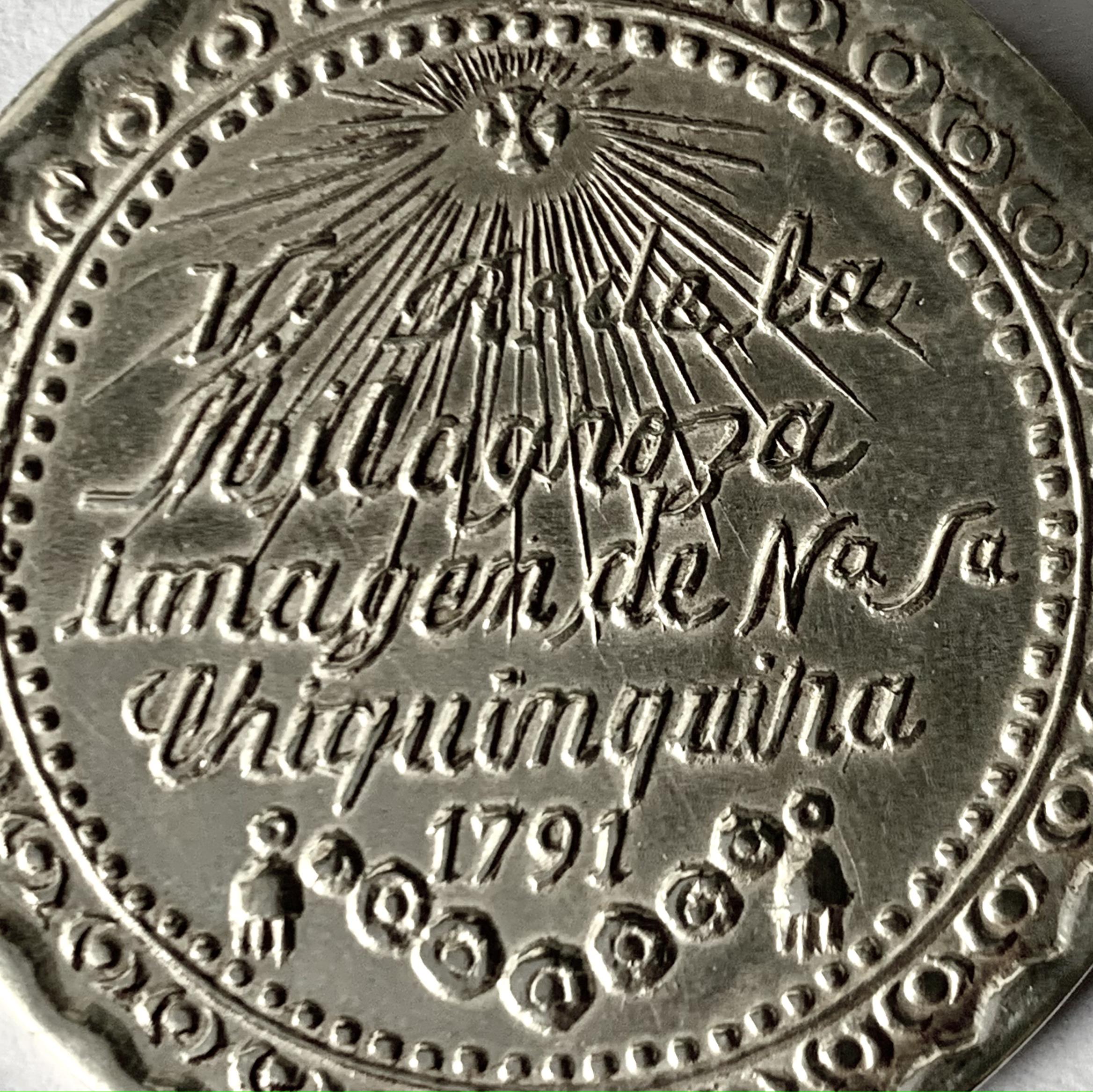 Colombian  Miraculous Medal of the Virgin of Chiquinquirá For Sale