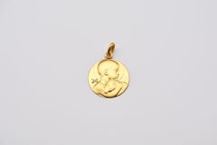 Medal Pendant Saint Jean Baptise Yellow Gold
