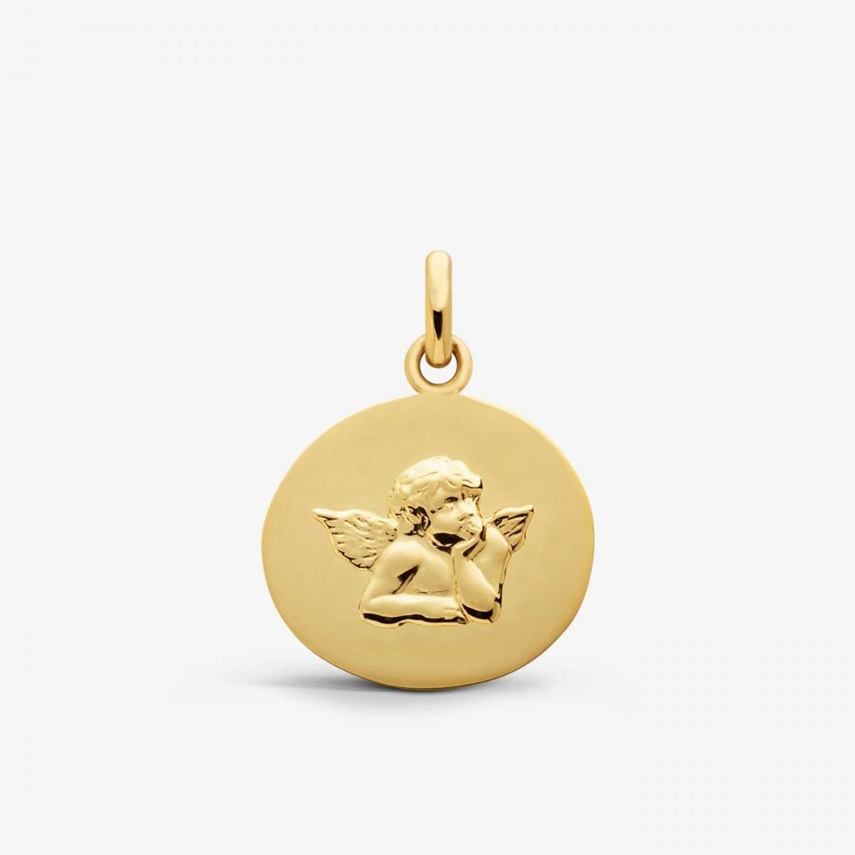 Medal Raphael Angel Yellow Gold  

Offer your child or a loved one this magnificent yellow gold christening medal in the shape of a pebble. This exceptional piece represents the angel Raphael, symbol of love and benevolence, who will watch over your