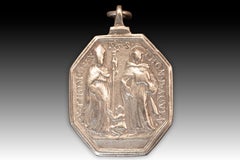 Médaille de saint Thomas, saint Thomas d'Aquin, sainte Anne et saint James. Argent. Espagne, XVIIe siècle