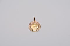 Medal Virgin French Round Openwork Gold Yellow