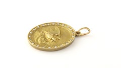 Medallic Art Company 14 Karat Yellow Gold and Diamond Mother Eagle Pendant