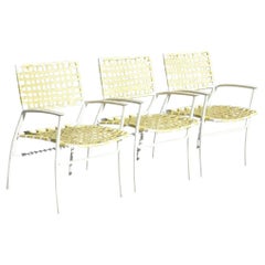 Medallion Aluminum Yellow Woven Vinyl Strap Patio Pool Lounge Chair - 1 Chair