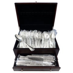 Medallion by Cassetti Sterling Silver Dinner Flatware Set Service 43 Pieces, New