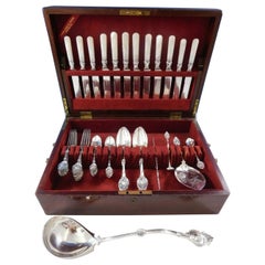 Vintage Medallion by Schulz & Fischer Coin Silver Flatware Service Set 53 Pieces