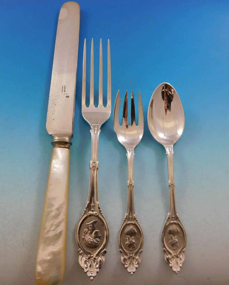 Medallion by Shiebler Sterling Silver Flatware Service Set 181 Pieces Dinner In Excellent Condition In Big Bend, WI