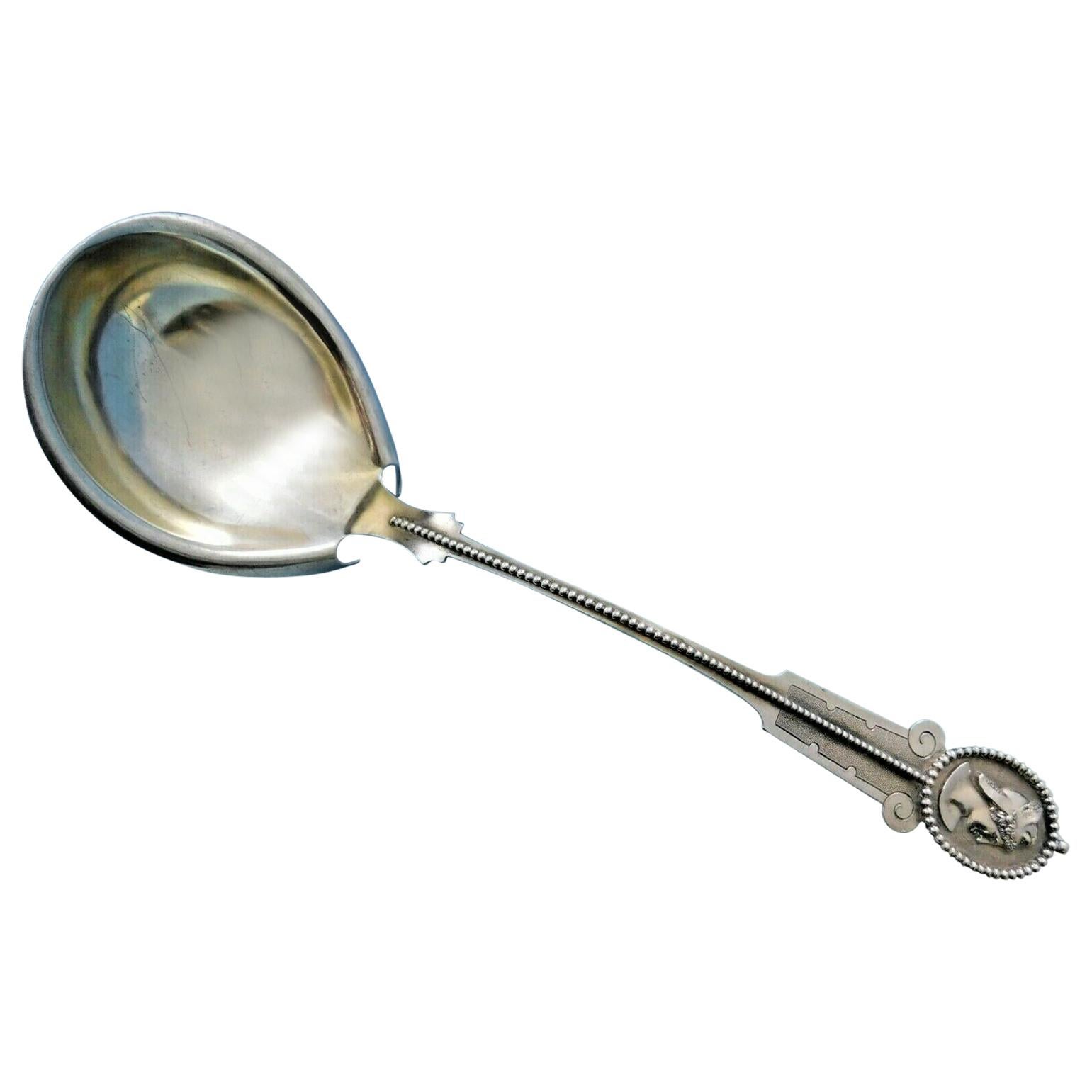 Medallion by Wood and Hughes Sterling Silver Soup Serving Ladle Gold Washed