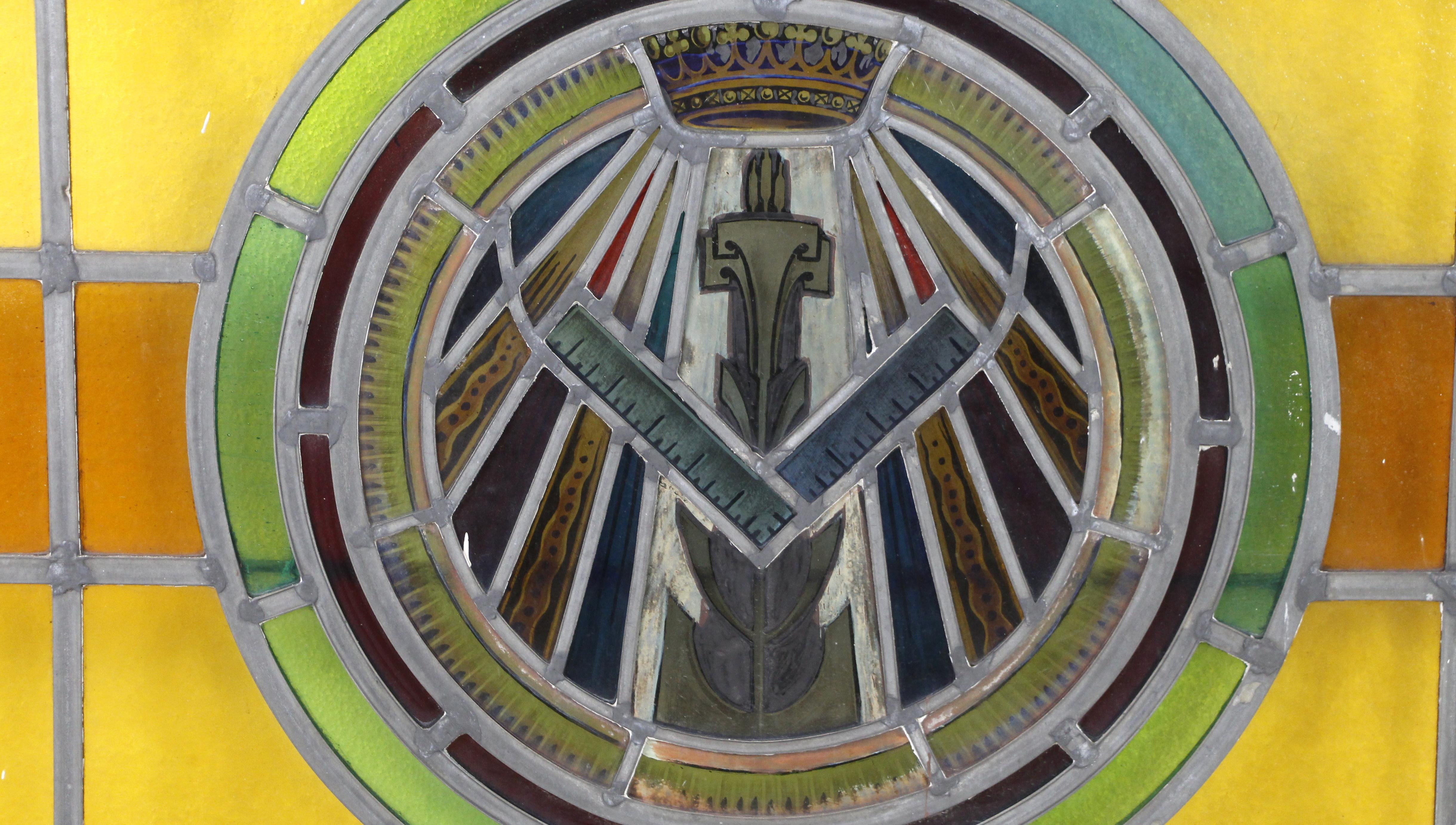 Medallion Church s Vitraux à double guillotine en vente 3