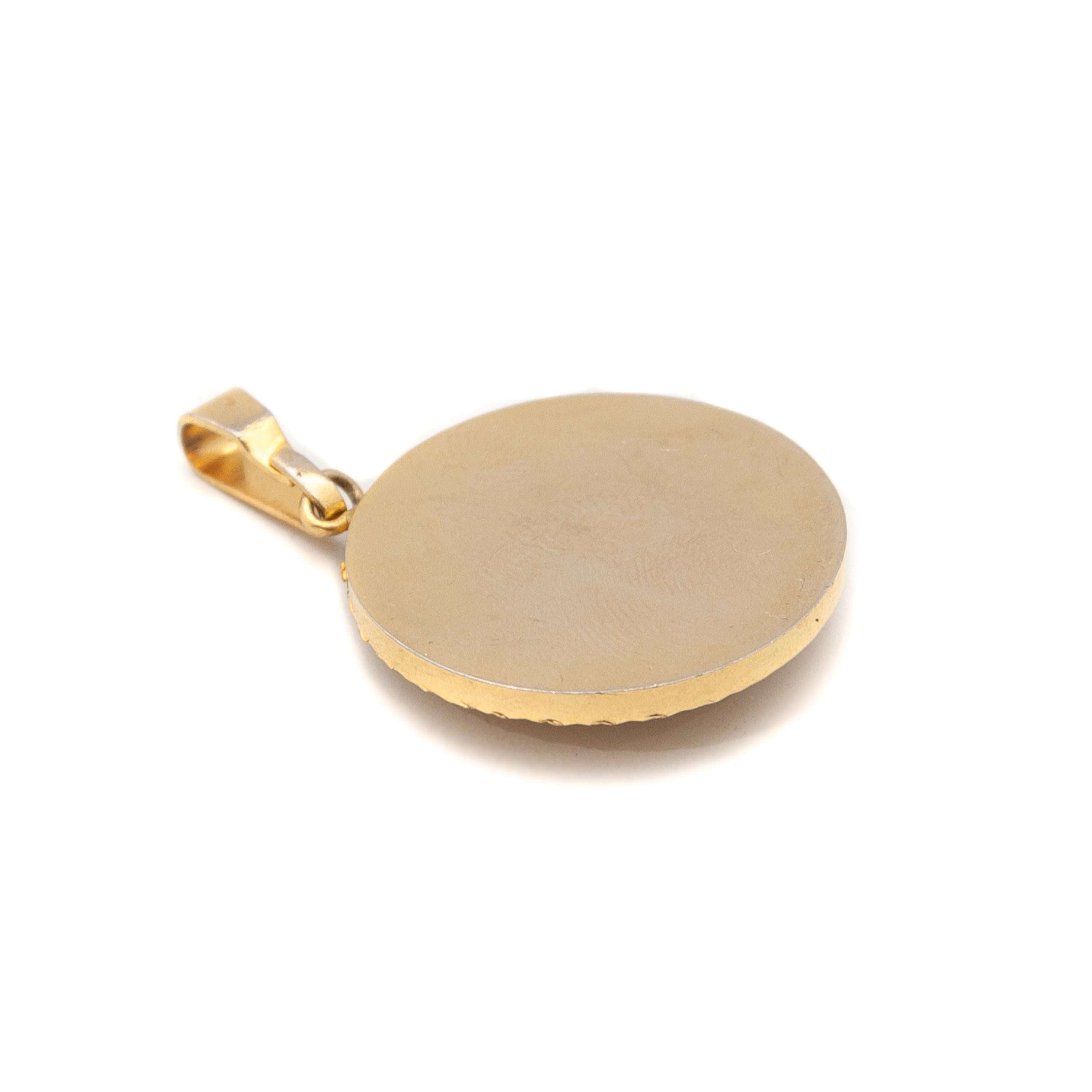 Medallion Damascene Toledo Black Gold-Plated Charm Pendant In Good Condition In Rotterdam, NL
