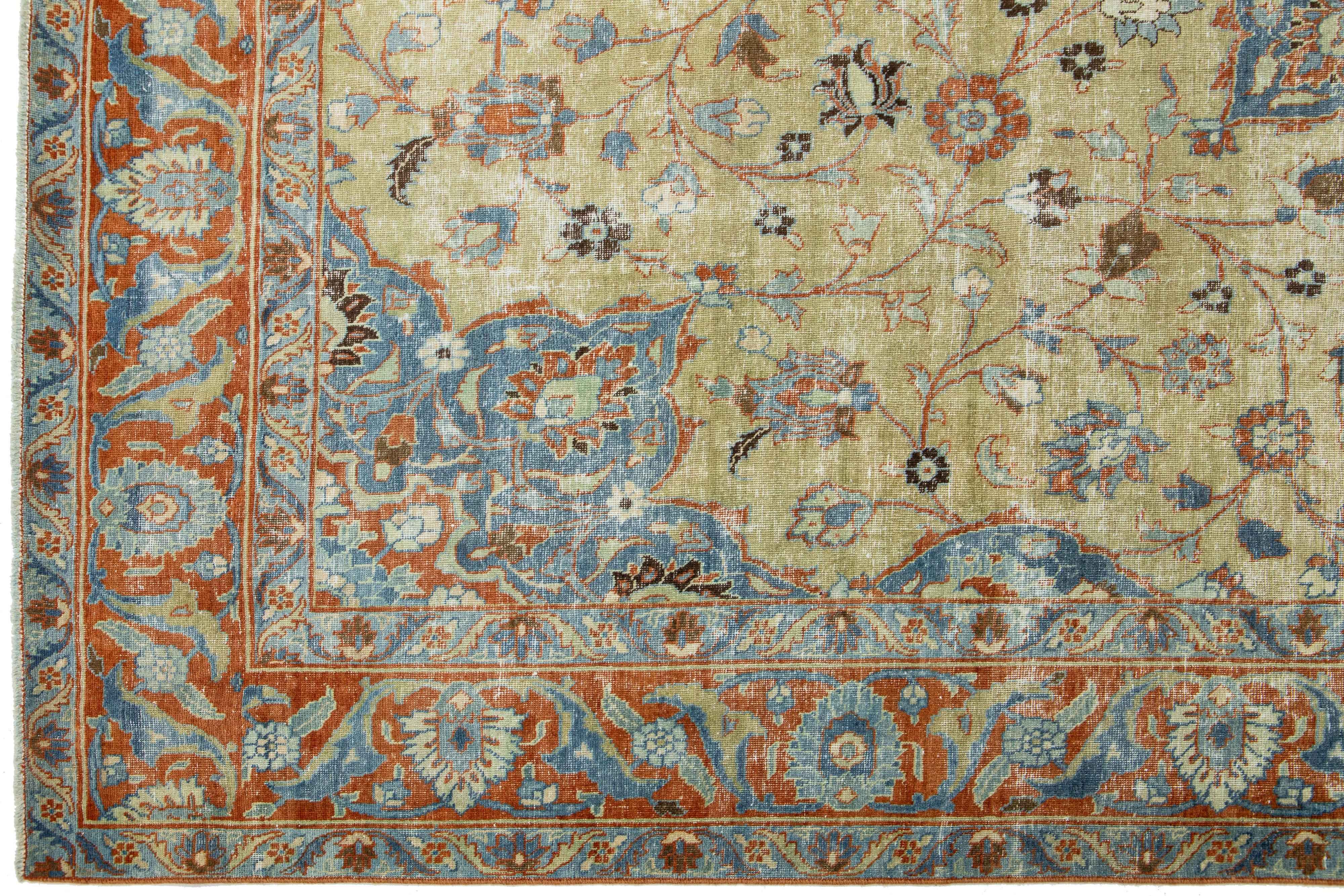 Medaillon entworfen antike Wolle Teppich Persisch Tabriz aus 1900s (20. Jahrhundert) im Angebot