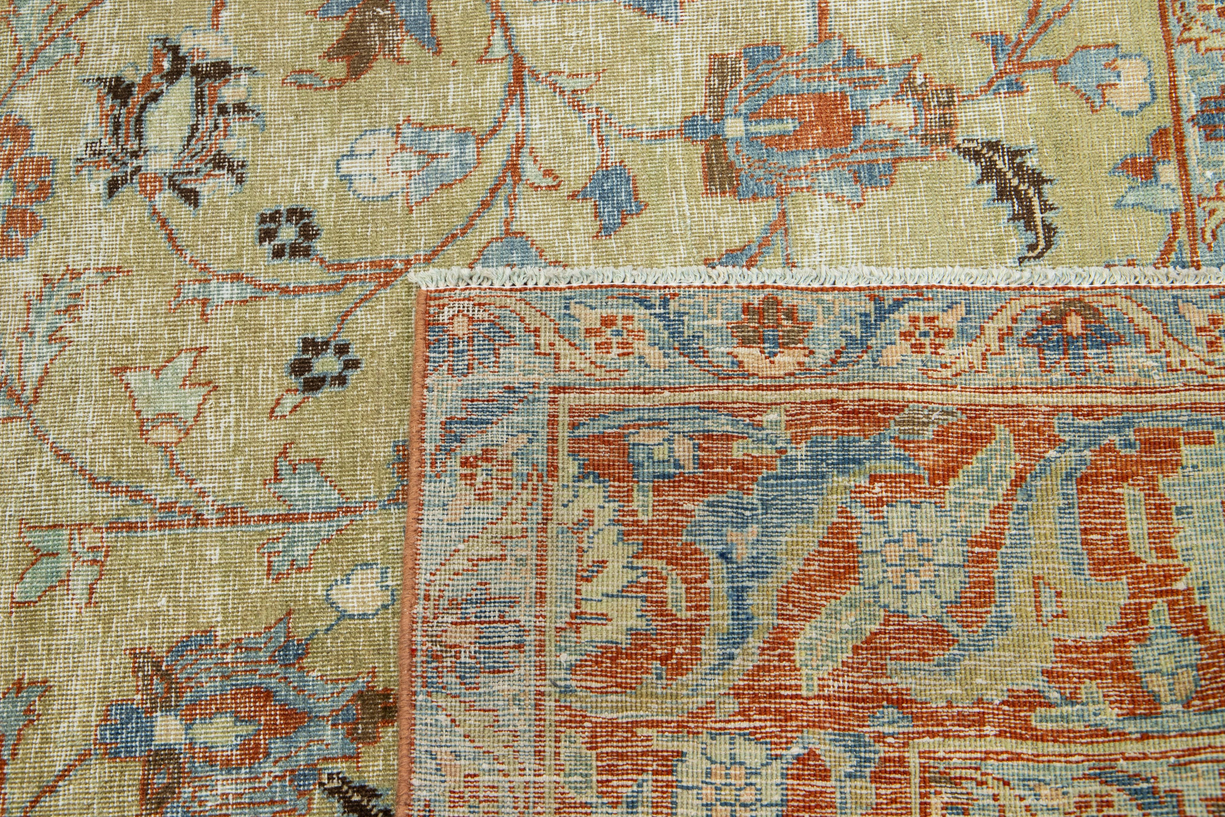 Medaillon entworfen antike Wolle Teppich Persisch Tabriz aus 1900s im Angebot 3
