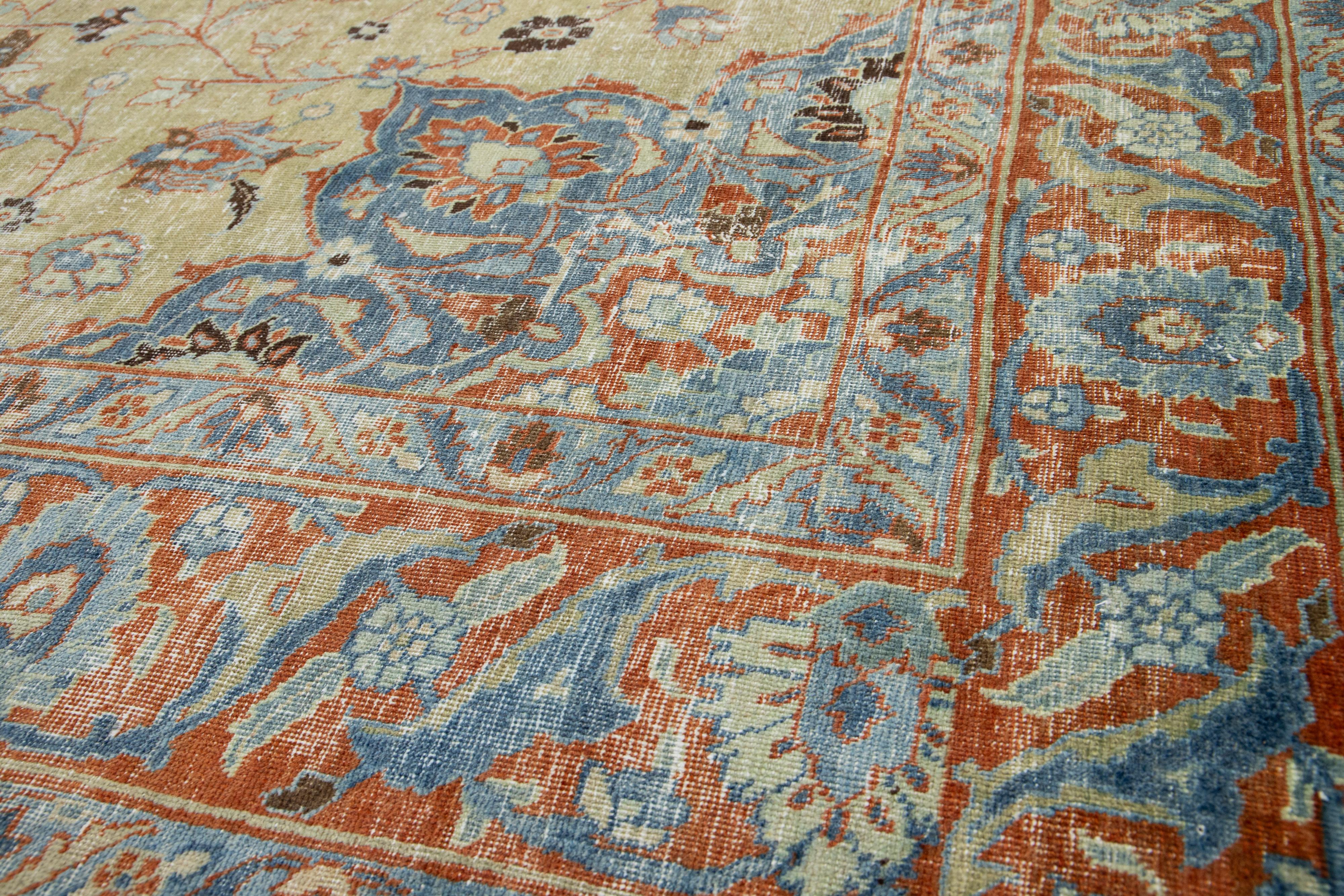 Medallion Designed Antique Wool Rug Persian Tabriz From 1900s For Sale 4